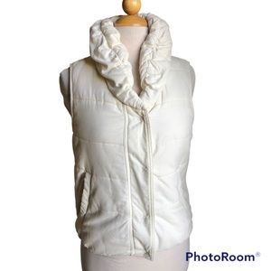 Anthro | Pilcro and the letterpress cream color micro corduroy puffer vest small